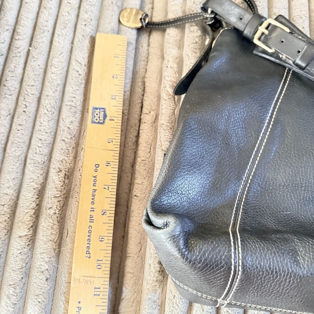 Vintage Dooney & Bourke 1975 Anniversary East West Hobo Duck Charm Black Large - Picture 7 of 10